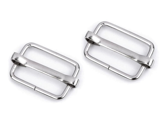 20 mm metal adjusters - silver (set of 10)