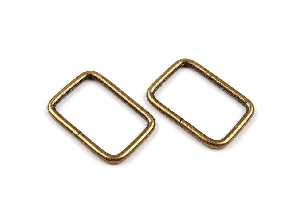 Metal rectangle 20mm, antique (set of 2 pcs)