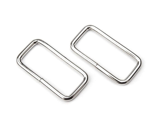Metal rectangle 30 mm - silver tone (set of 10 pcs)