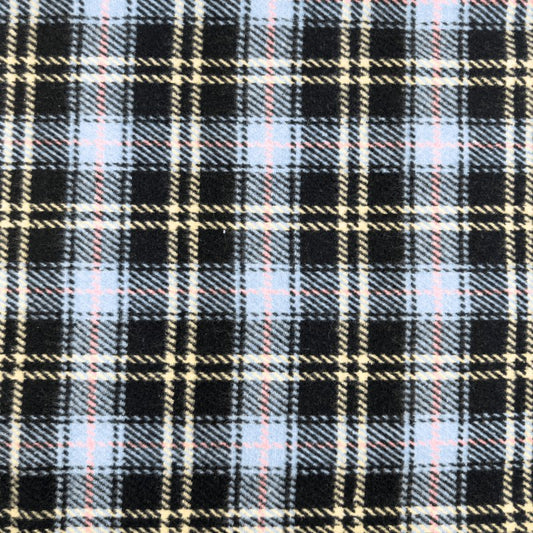 Coat fabric - blue checkered 410 g/m²