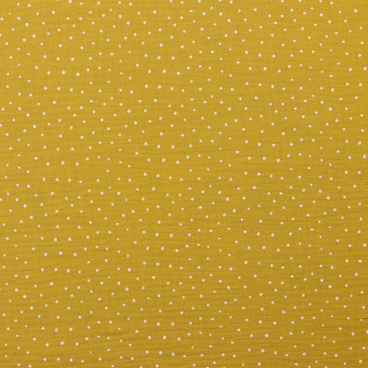 Muslin polka dots on a honey-yellow background 130 g/m²