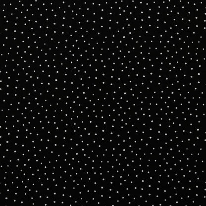 Polka-dot muslin on a black background 125 g/m²