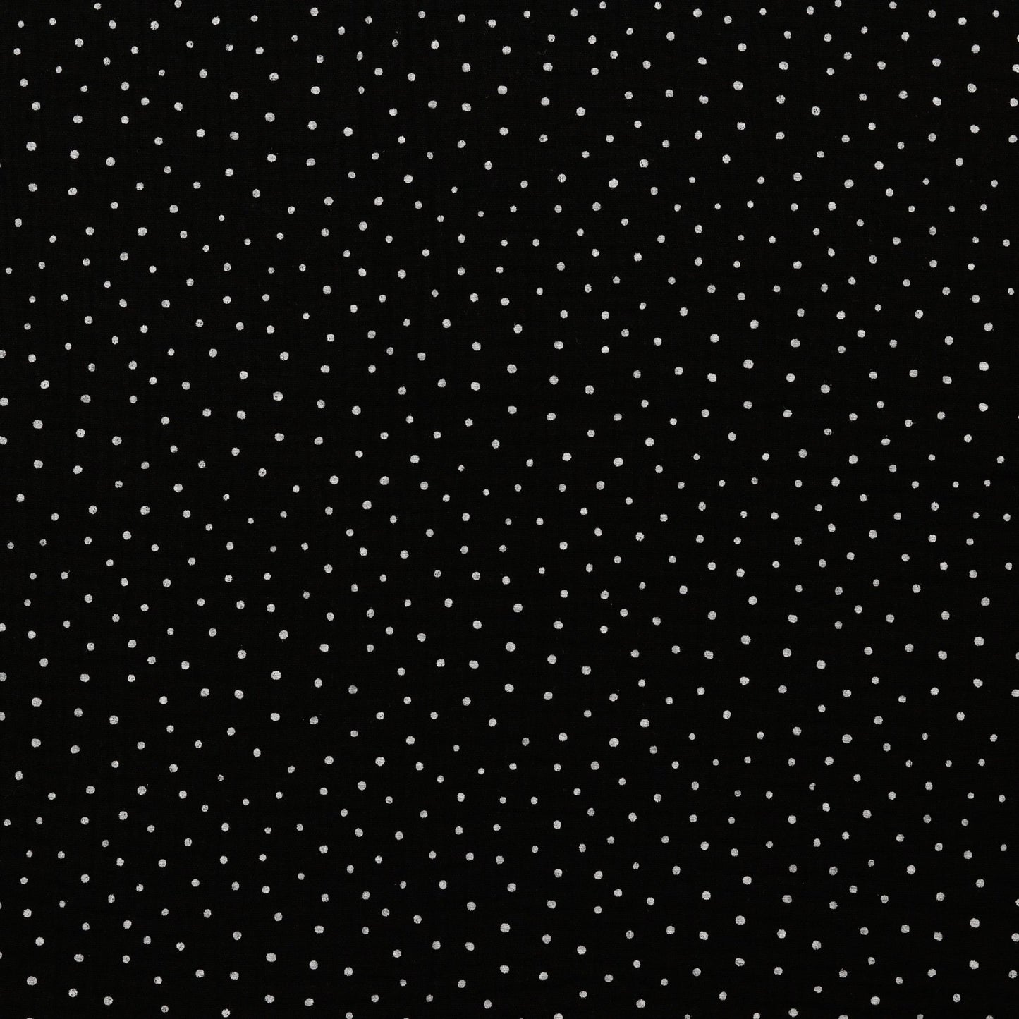 Muslin polka dots on a black background 125 g/m²