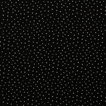 Muslin polka dots on a black background 125 g/m²