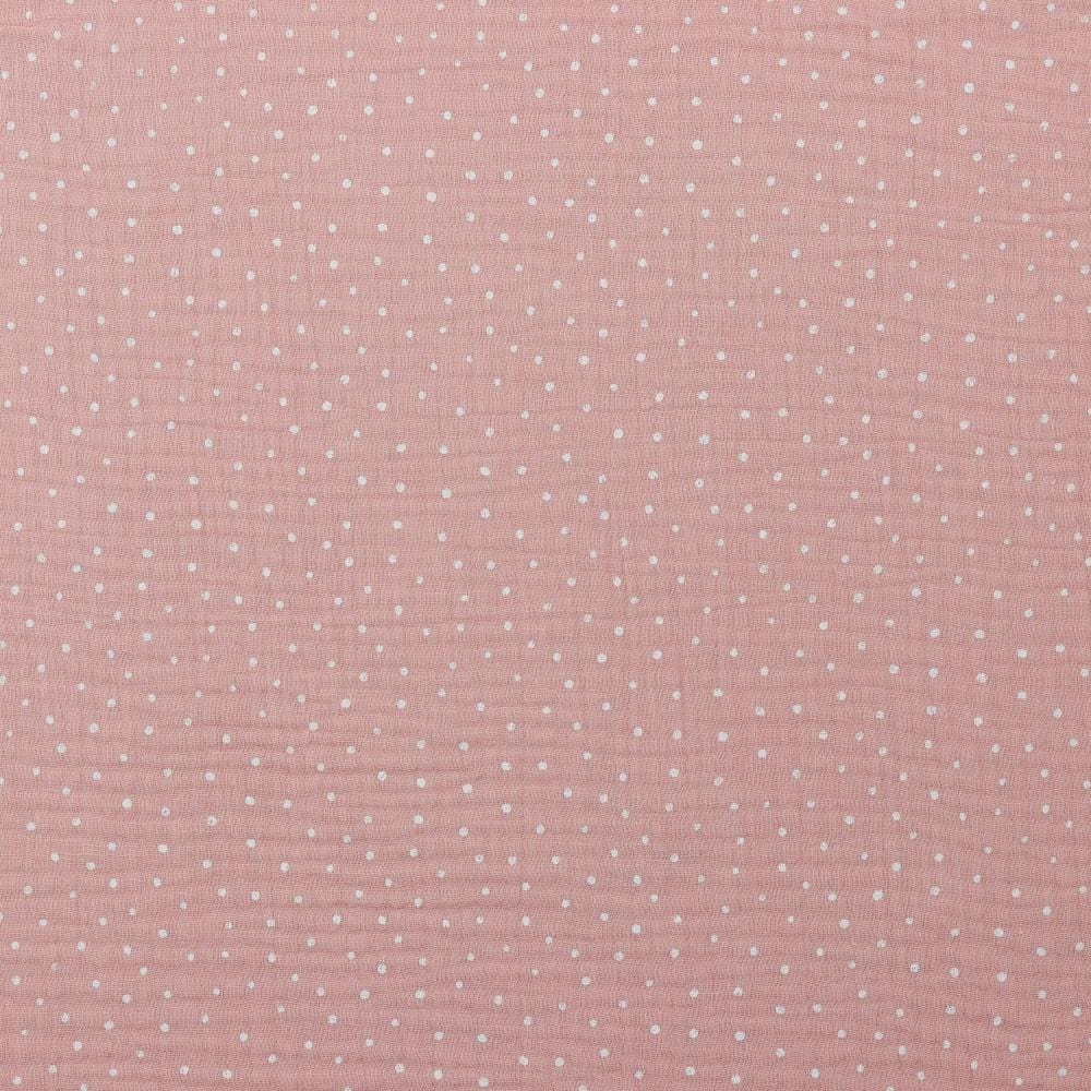 Muslin with dots on a pink background 125 g/m²