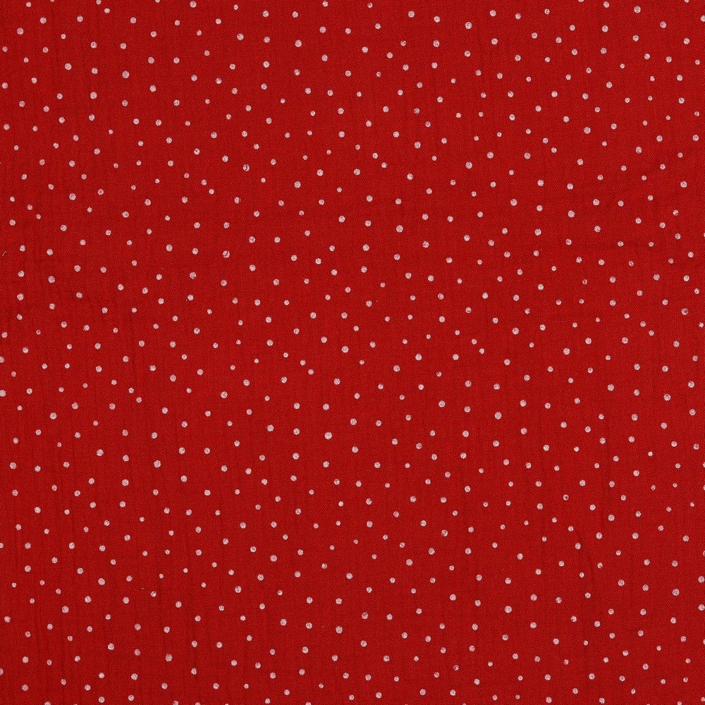 Muslin dots on a red background 125 g/m²