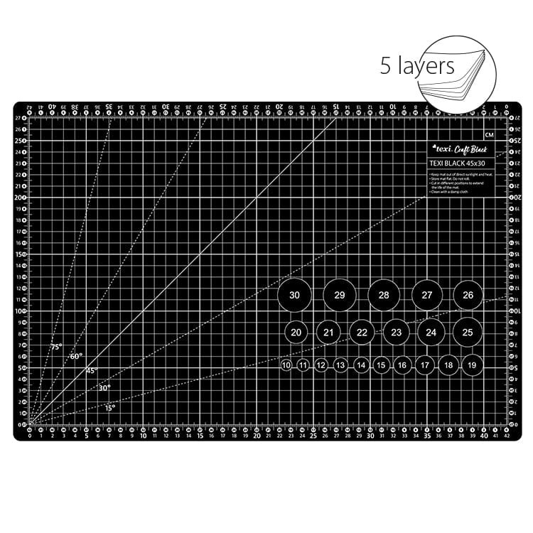 Cutting mat 45x30 cm-black