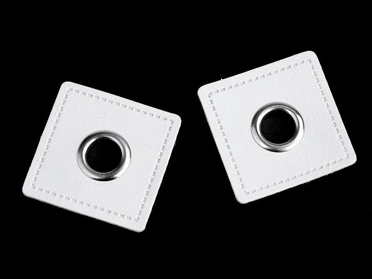 Sew-on eyelets Ø8 mm 30 x 30 mm-white