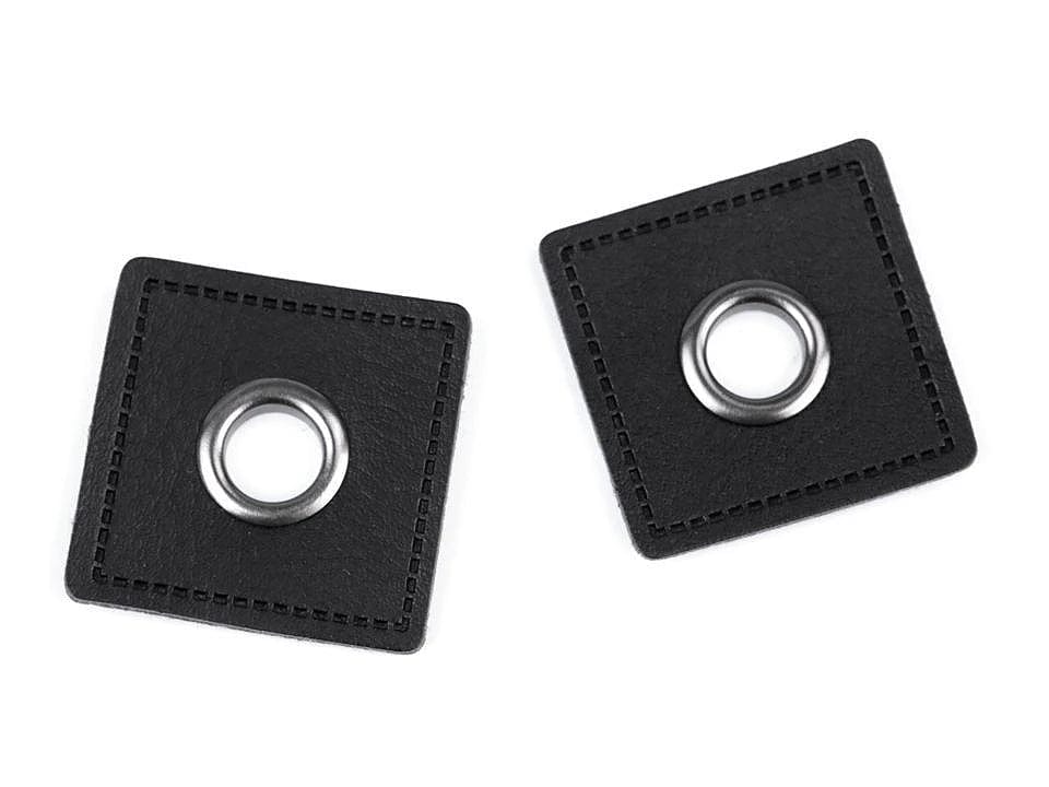 Przyszywane Luversi Ø8 mm 30 x 30 mm-czarne