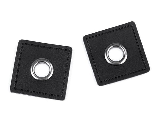 Sew-on eyelets Luversi Ø8 mm 30 x 30 mm-black