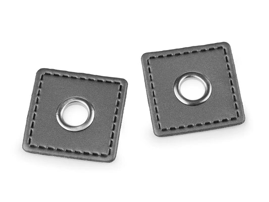Sew-on eyelets Ø8 mm 30 x 30 mm-gray