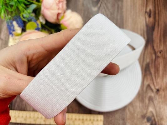 Flat elastic - 5 cm white