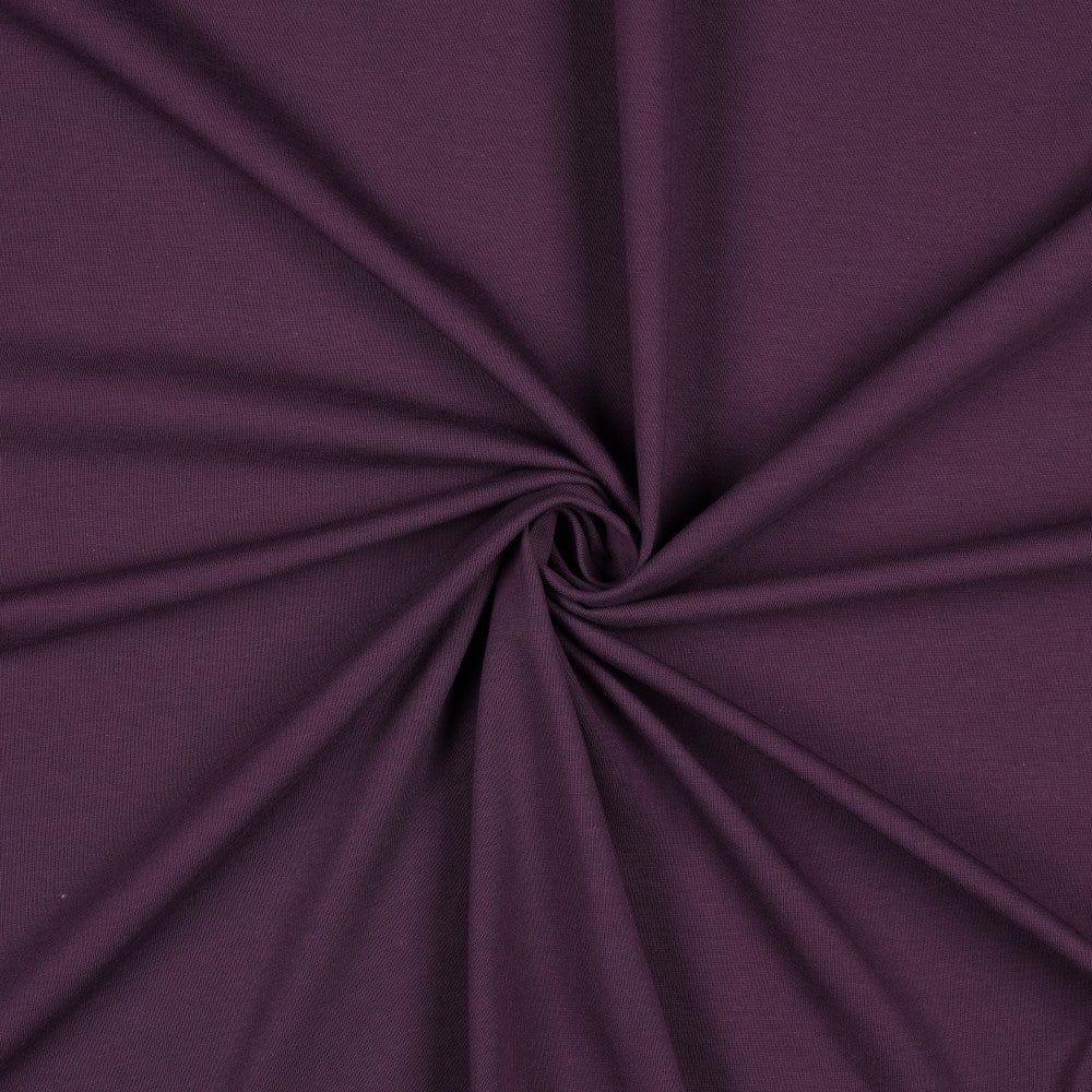 Thin cotton jersey-aubergine 215 g/m²