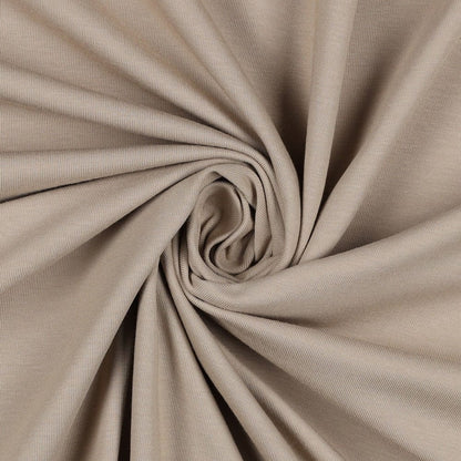 Fine cotton jersey fabric - beige 215 g/m²