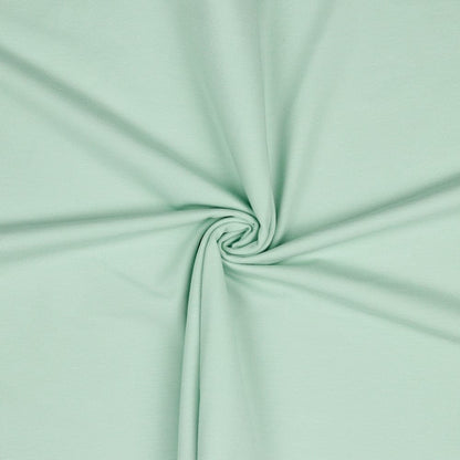 Light green thin cotton knit fabric 215 g/m²