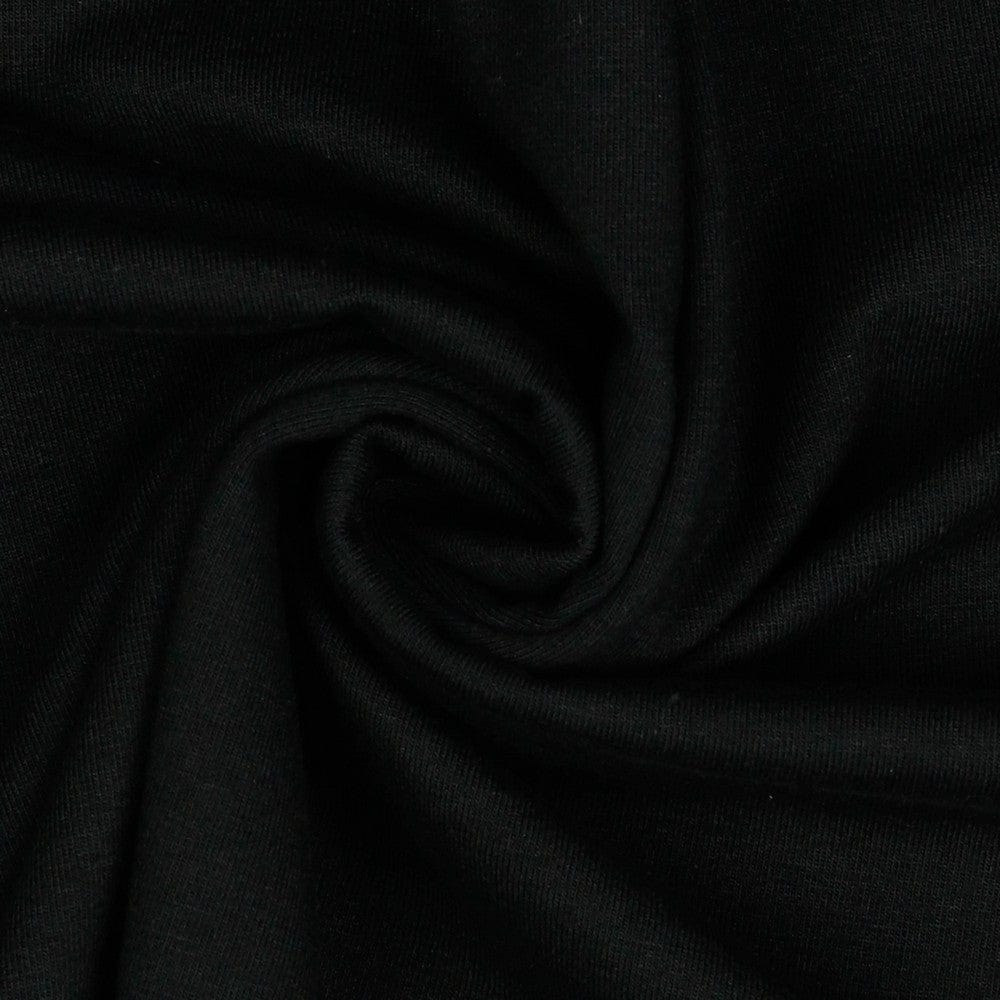 Lightweight black cotton jersey 215 g/m²