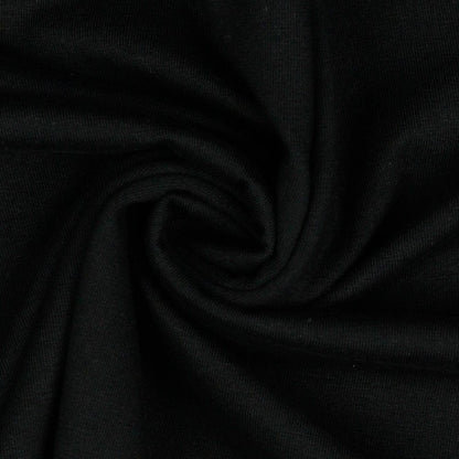 Lightweight black cotton jersey 215 g/m²