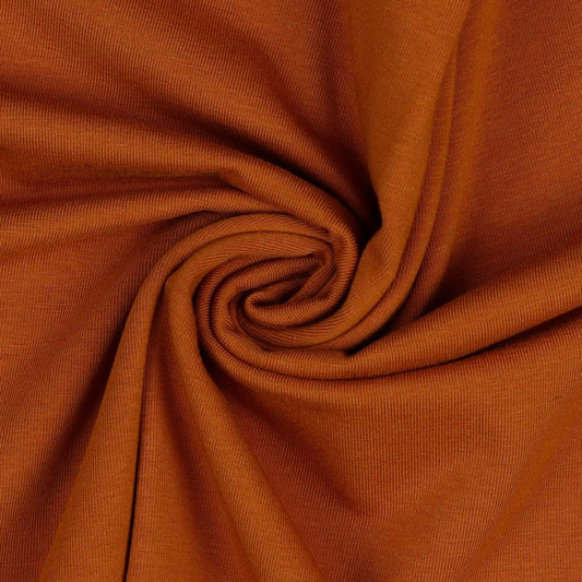 alt
Thin cotton jersey in rust tone, 215 g/m²