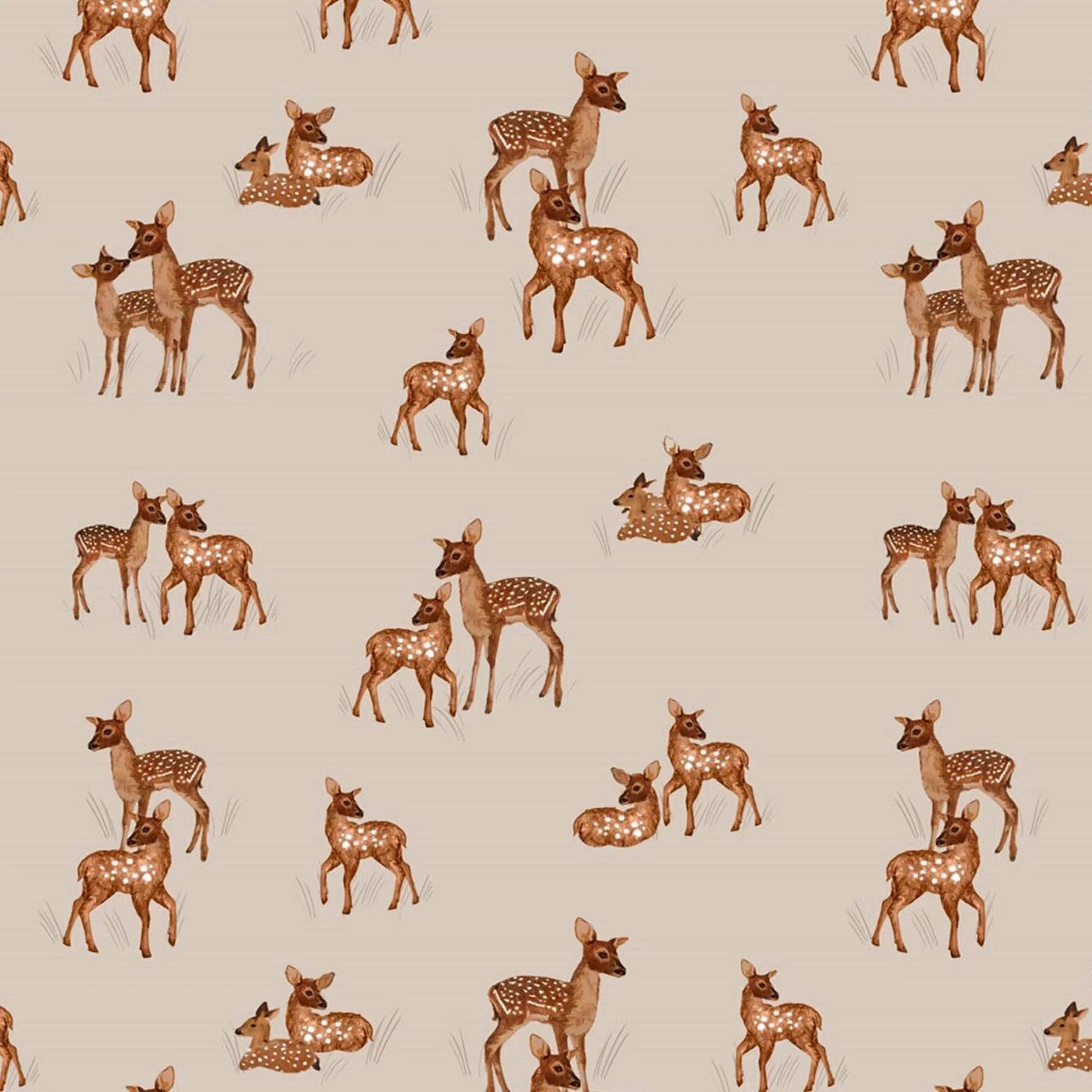 Thin cotton knit with fawns 220 g/m²
