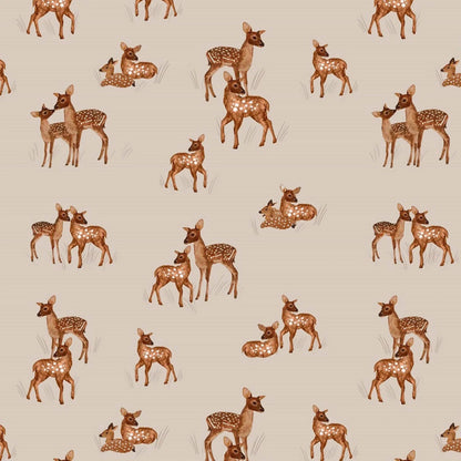Thin cotton knit with fawns 220 g/m²