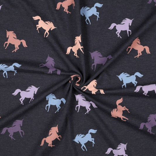 Thin cotton jersey-Unicorns 200 g/m²