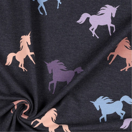 Thin cotton jersey - Unicorns 200 g/m²
