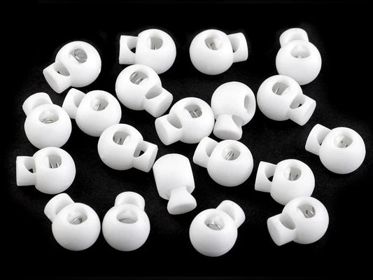 Plastic cord lock 15x19 mm-white