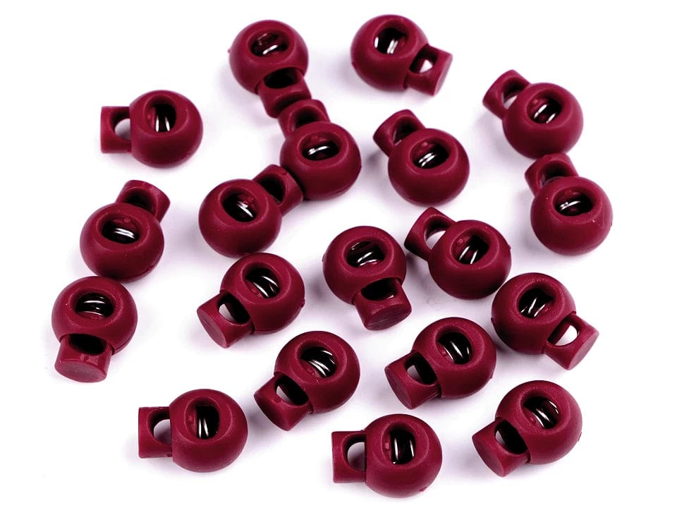 Plastic cord lock 15x19 mm-burgundy