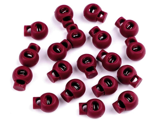 Plastic cord lock 15x19 mm-burgundy