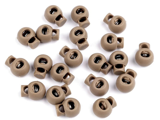 Plastic cord lock 15x19 mm - light brown