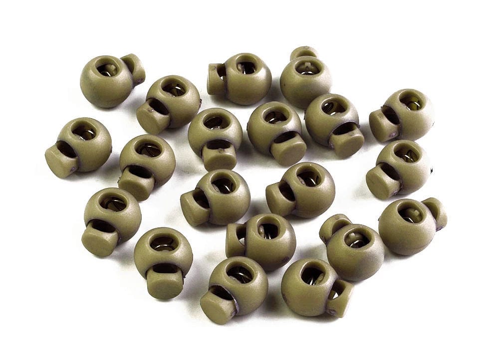 Plastic cord lock 15x19 mm-khaki