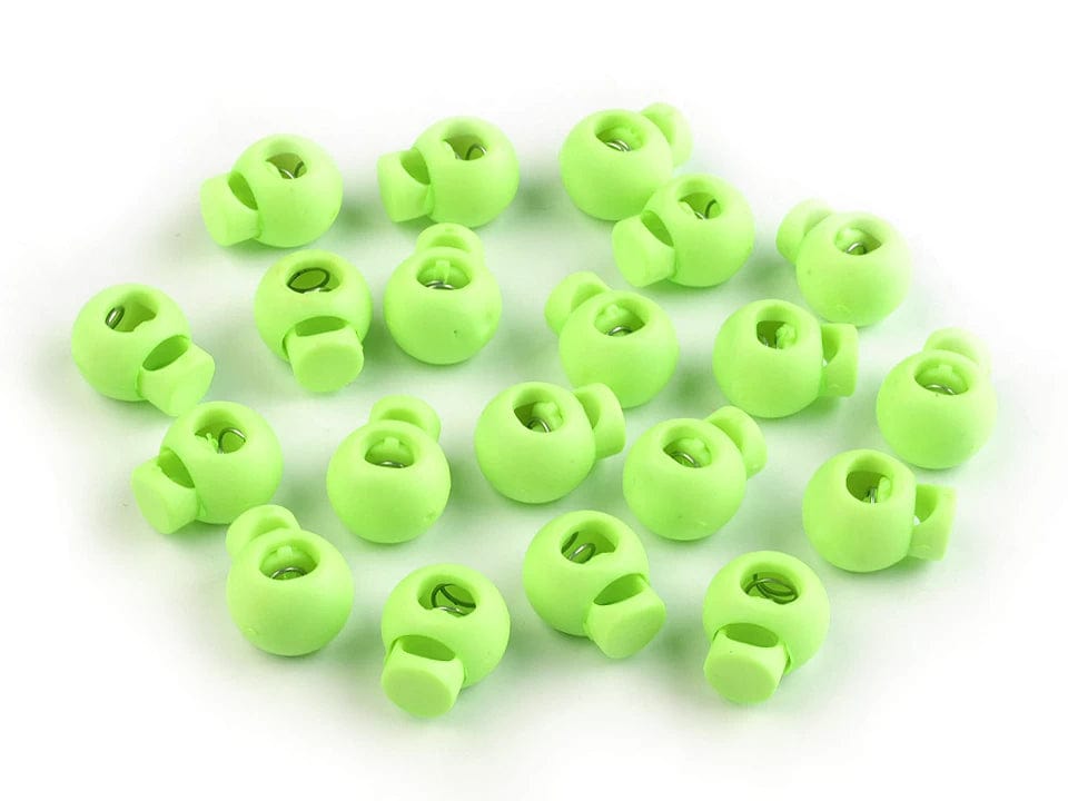 Plastic cord stopper 15x19 mm, bright green