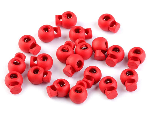 Plastic cord fastener 15x19 mm - red