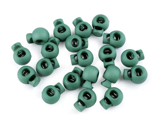 Plastic cord lock 15x19 mm-dark green (10 pcs pack)