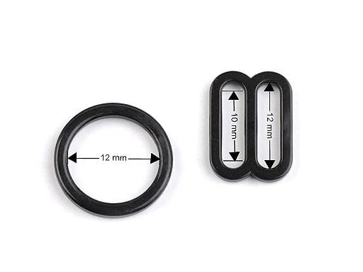 Plastics ring for underwear 12 mm-black (20 pcs pack)