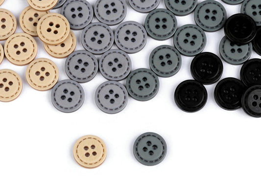 Plastic buttons 11 mm-grey-blue