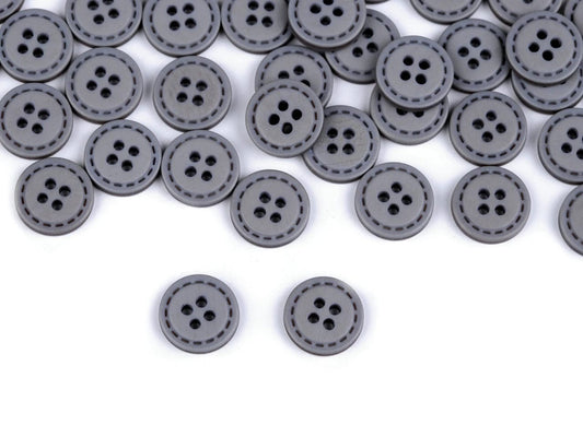 Plastic buttons 11 mm - gray-blue