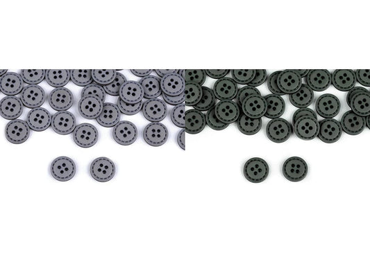 Plastic buttons 11 mm - green-gray