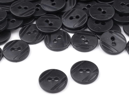 Plastic buttons 15 mm - black