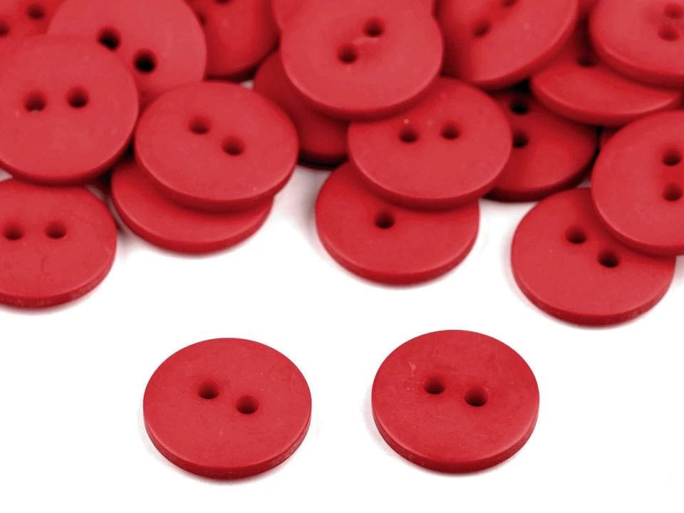 Czerwone plastikowe guziki 15 mm