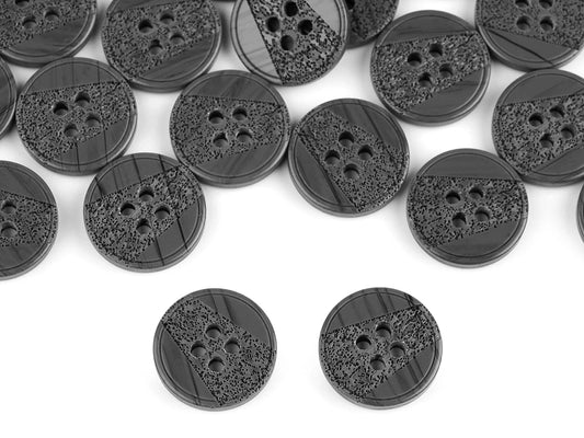 Plastic buttons 18 mm-graphite gray