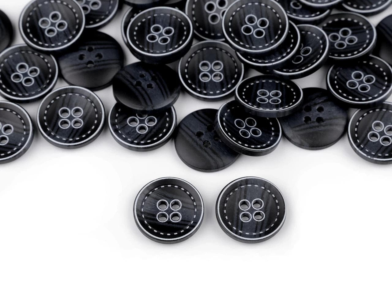 Plastic buttons 20 mm-dark blue with white accents