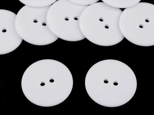Plastic buttons 3 cm-white