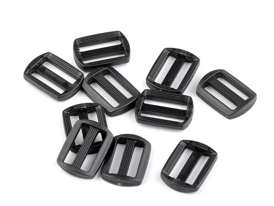 Plastic adjuster 20mm-black (10 pcs per pack)