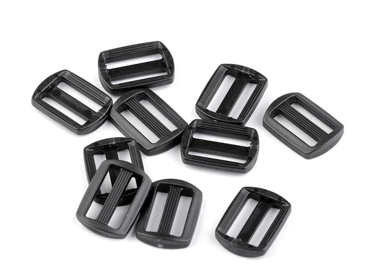 Plastic adjuster 20mm-black (10 pcs per pack)