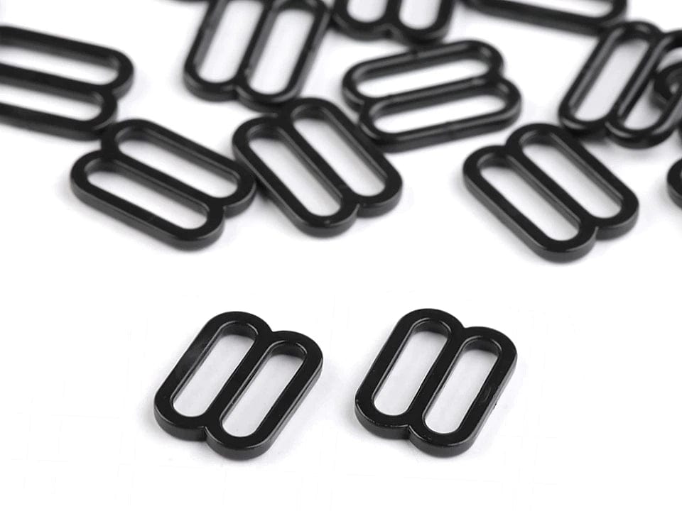 Plastic adjuster for laundry 12 mm-black (pack of 20 pcs)