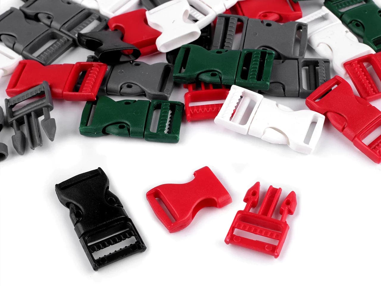 Plastic buckle connector 20 mm-white (set of 5 pcs.)