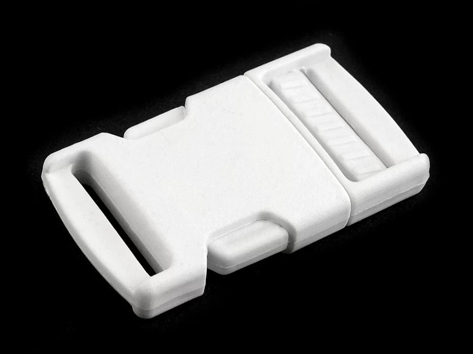 Plastic buckle connector 25 mm-white (pack of 5 pcs)