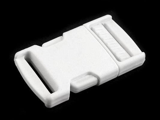 Plastic buckle connector 25 mm-white (pack of 5 pcs)