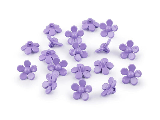 Button on a shank 15 mm - lilac flower